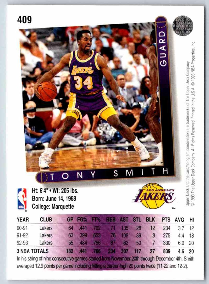 1994 Upper Deck Tony Smith