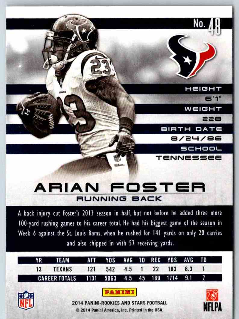 2014 Panini Rookies And Stars Arian Foster