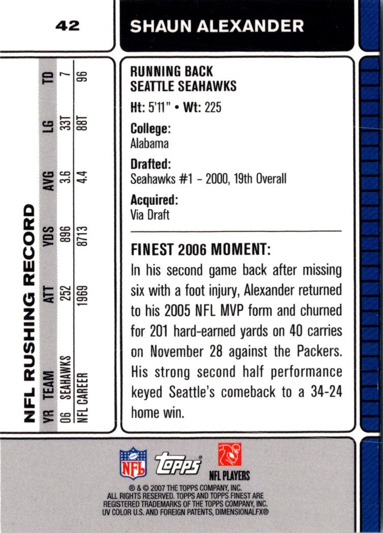 2007 Finest Shaun Alexander