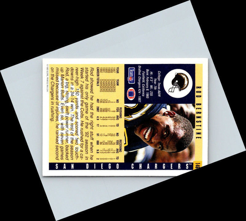 1992 Louis Rich San Diego Chargers Rod Bernstine