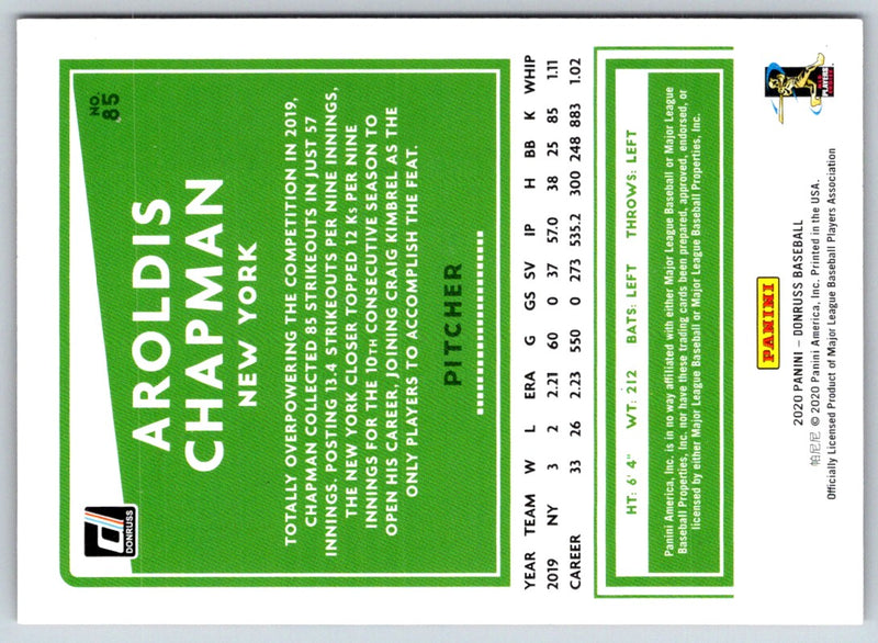 2020 Donruss Aroldis Chapman