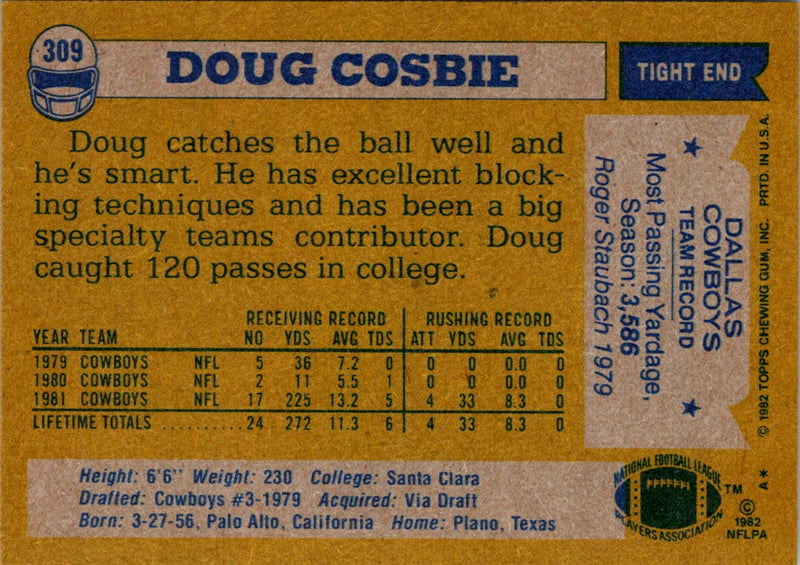 1982 Topps Doug Cosbie