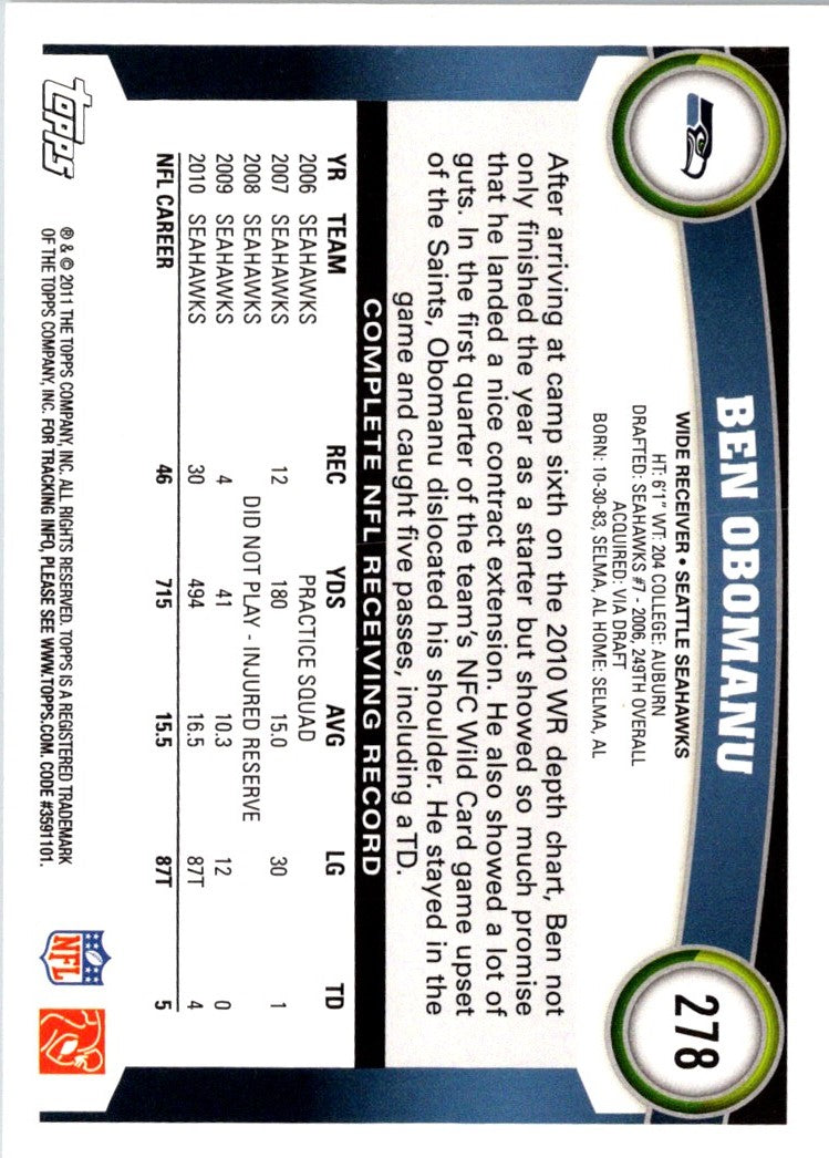 2011 Topps Ben Obomanu