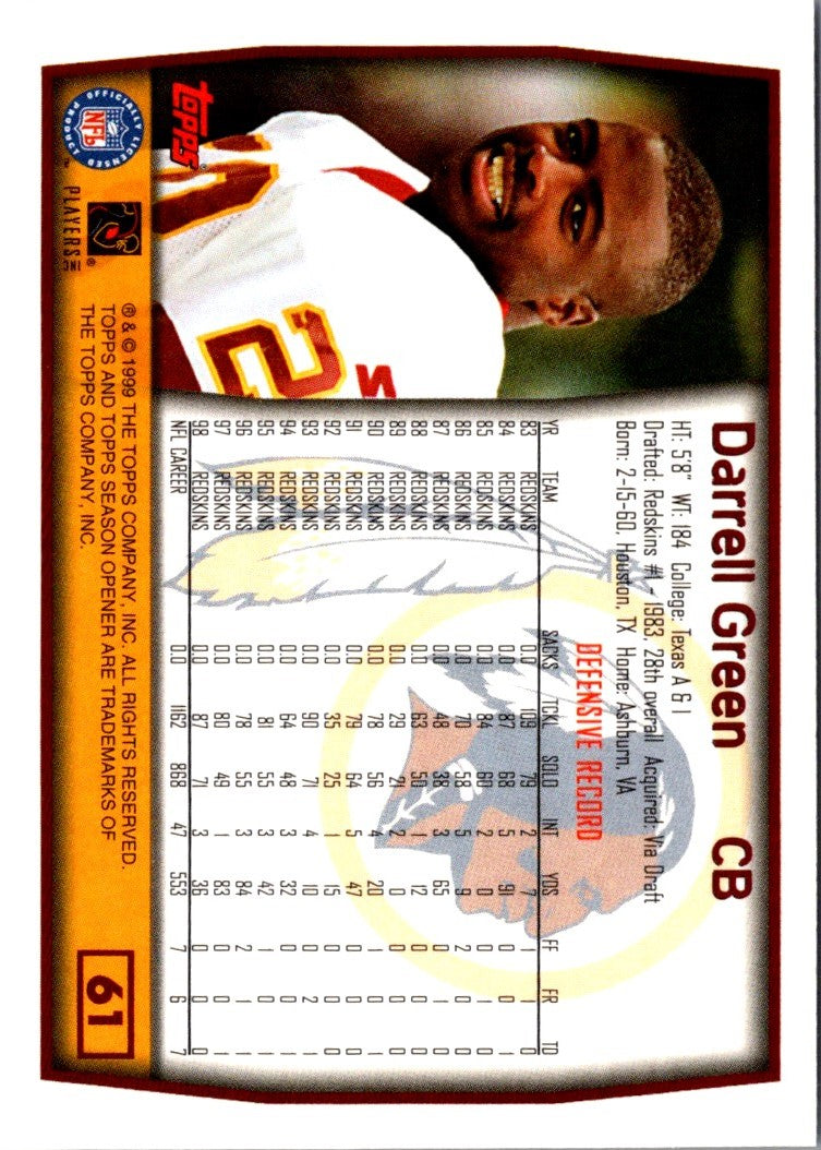 1999 Topps Season Opener Darrell Green