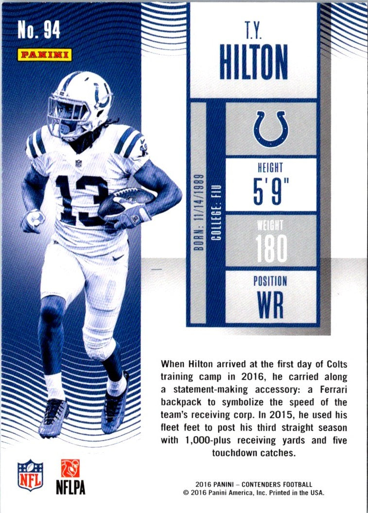 2016 Panini Contenders T.Y. Hilton