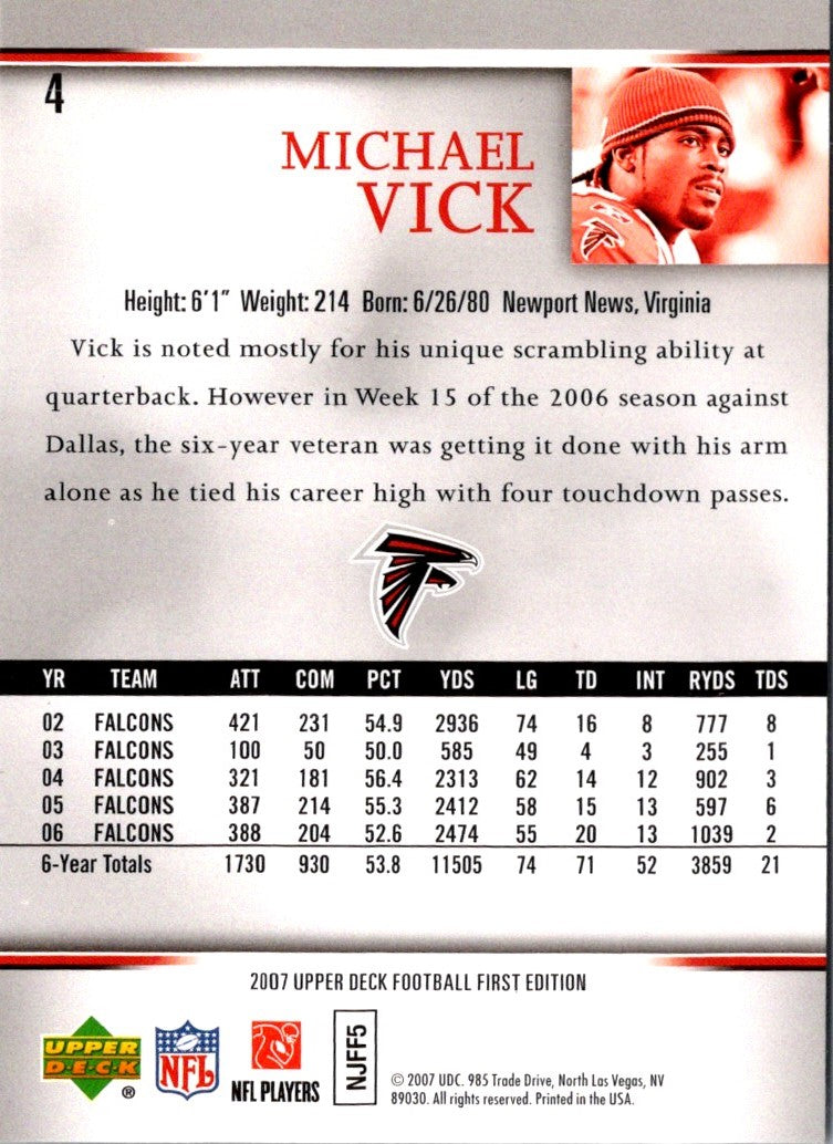 2007 Upper Deck First Edition Michael Vick