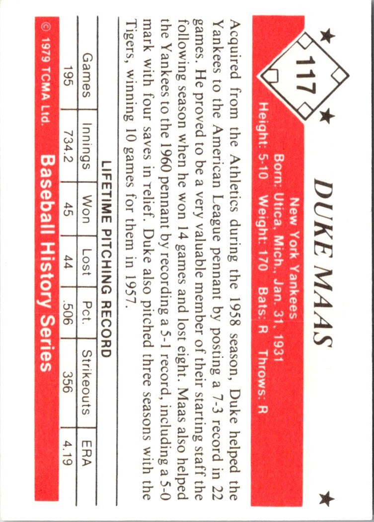 1979 TCMA 50's Duke Maas