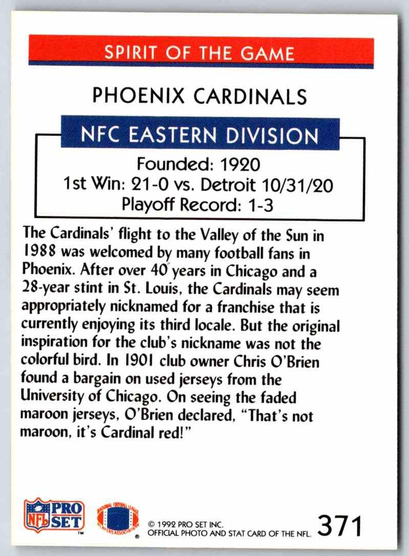 1992 Proset Phoenix Cardinals