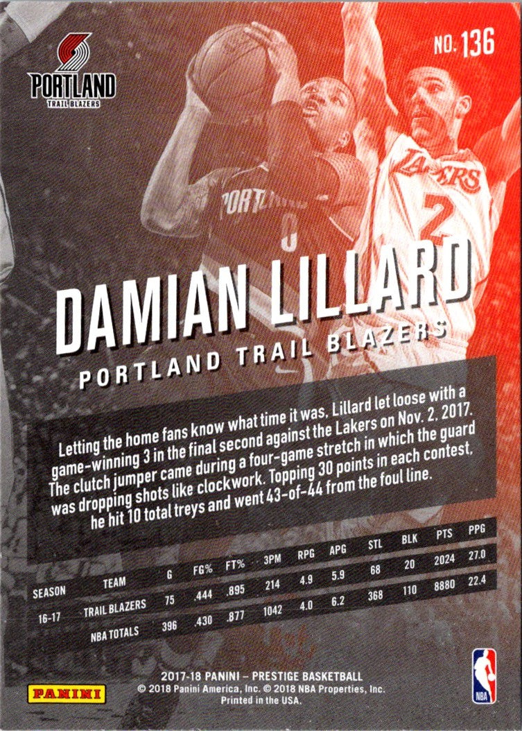 2018 Panini Damian Lillard