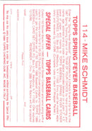 1986 Topps Stickers Mike Schmidt