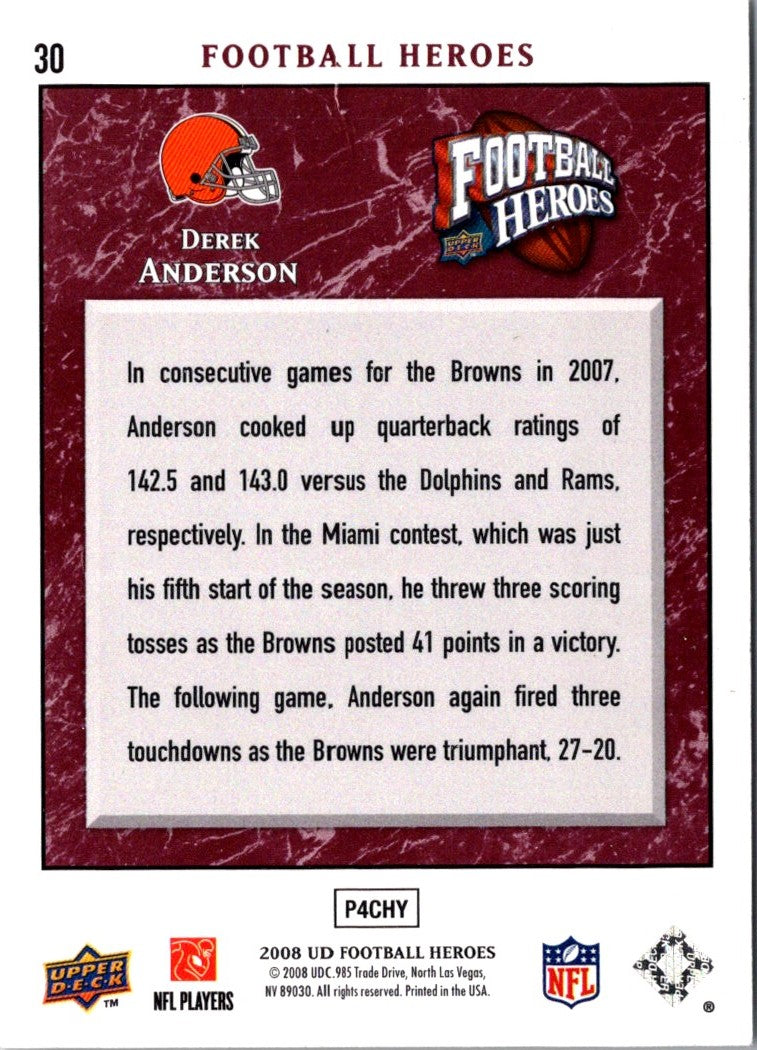 2008 Upper Deck Heroes Blue Derek Anderson