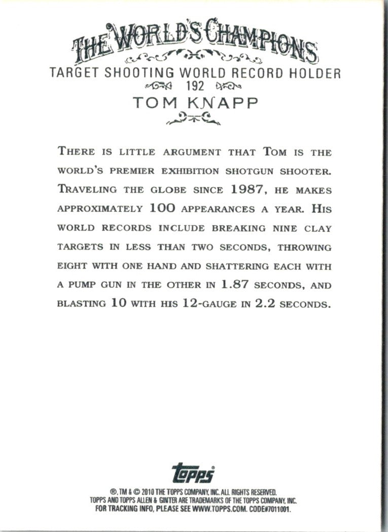 2010 Topps Allen & Ginter Tom Knapp