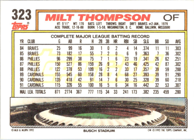 1992 Topps Milt Thompson