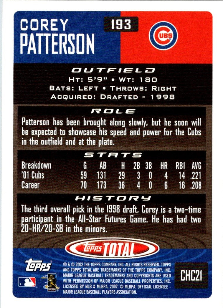 2002 Topps Total Corey Patterson