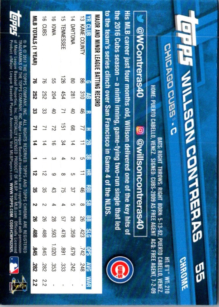 2017 Topps Chrome Willson Contreras