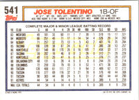 1992 Topps Jose Tolentino #541 Rookie