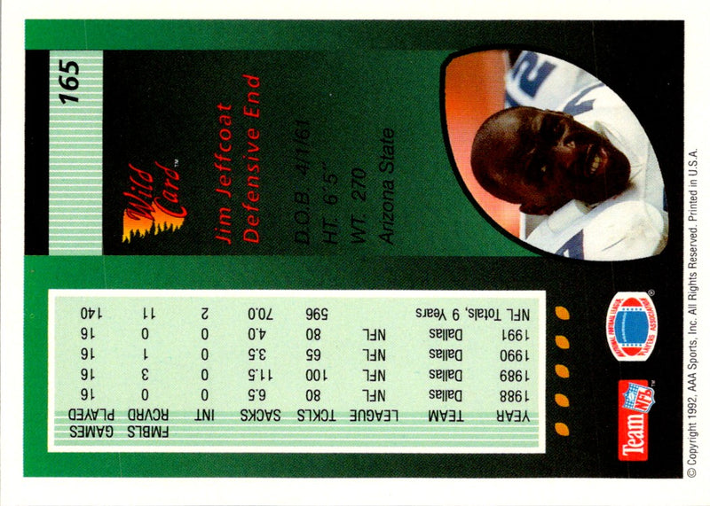 1992 Wild Card Jim Jeffcoat