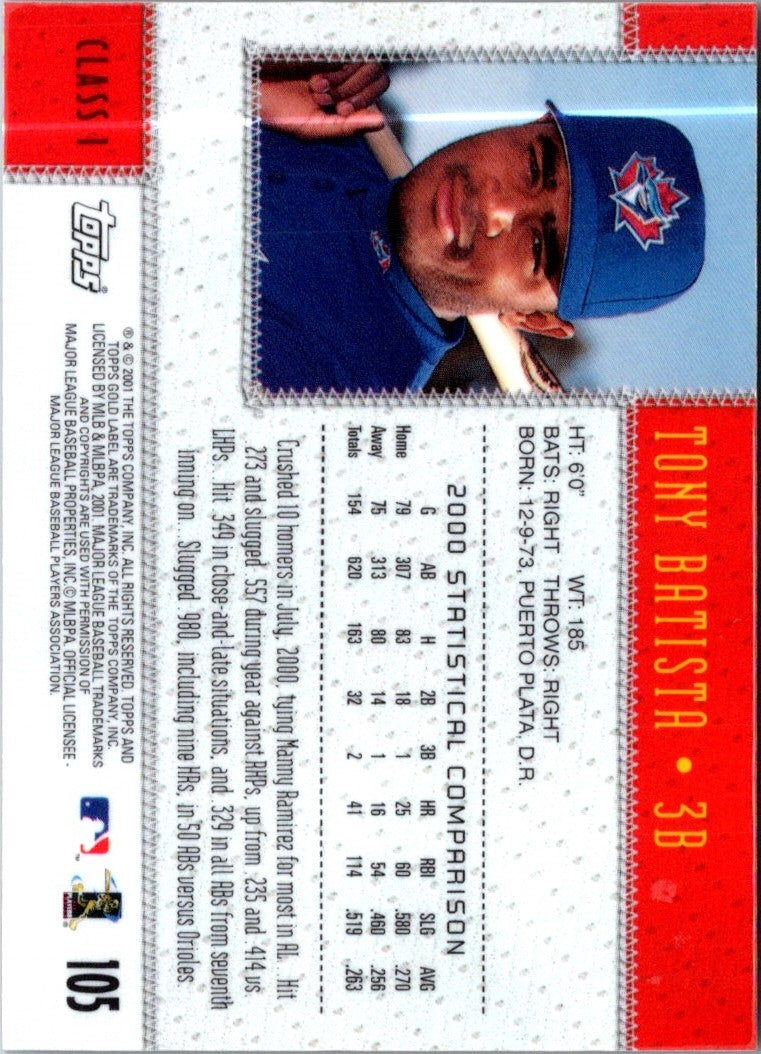 2001 Topps Gold Label Tony Batista