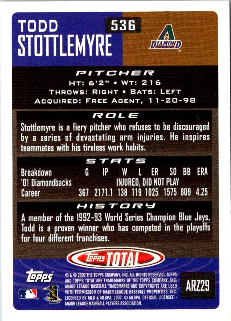 2002 Topps Total Todd Stottlemyre