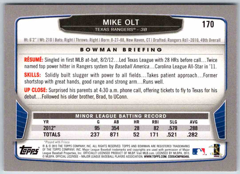 2013 Bowman Mike Olt