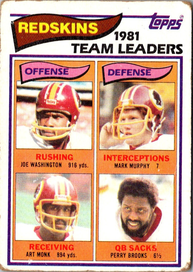 1982 Topps Joe Washington/Mark Murphy/Art Monk/Perry Brooks