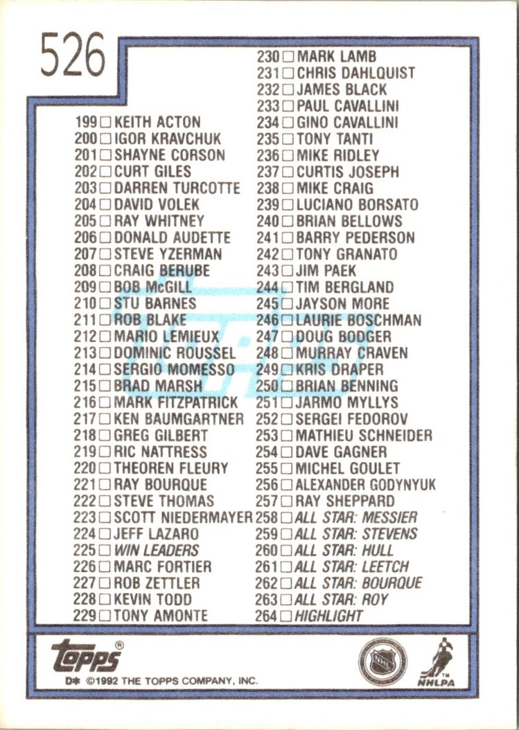 1992 Topps Checklist 2