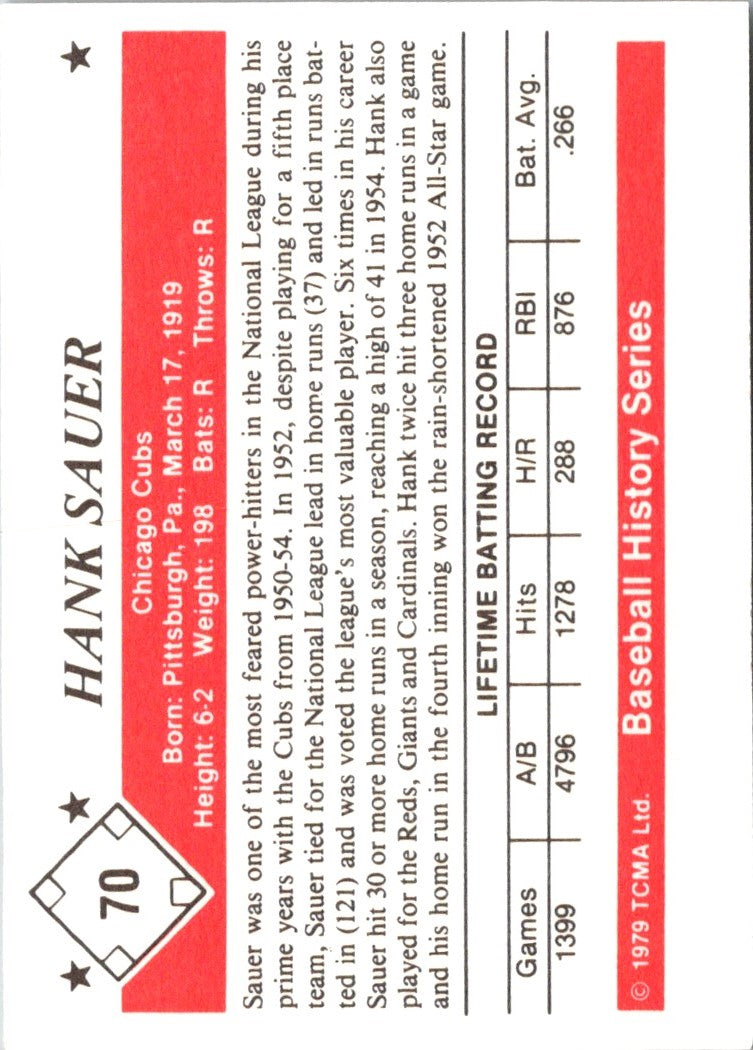 1979 TCMA 50's Hank Sauer