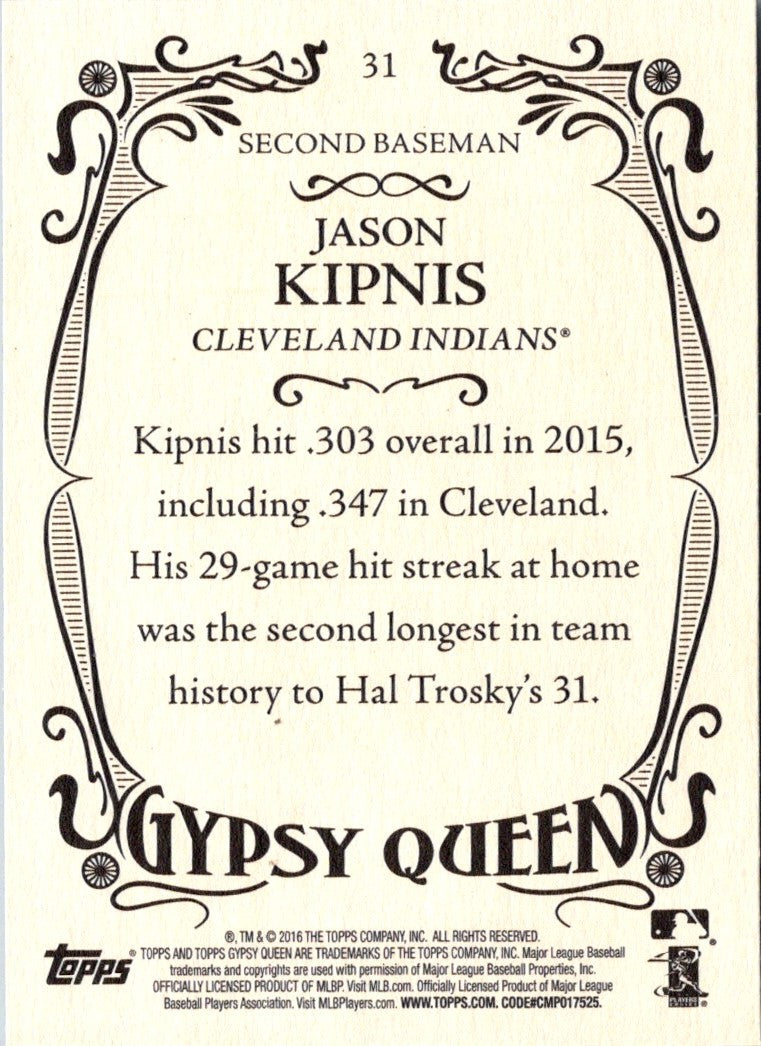 2016 Topps Gypsy Queen Jason Kipnis