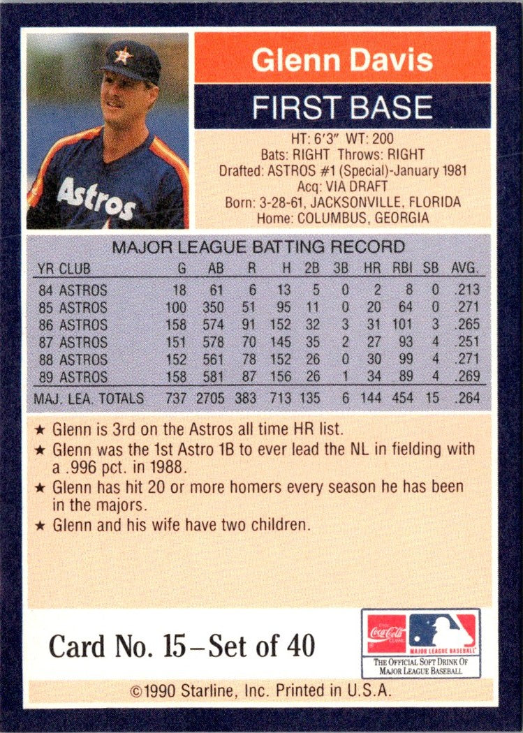 1990 Starline Long John Silver Glenn Davis