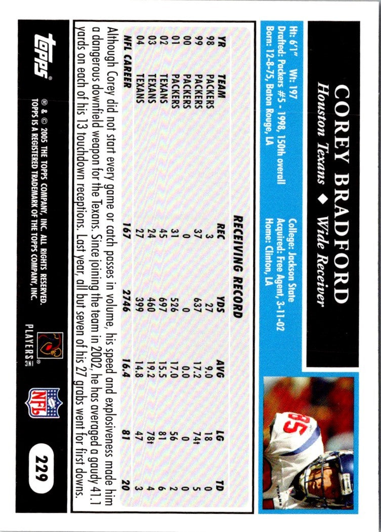 2005 Topps Corey Bradford