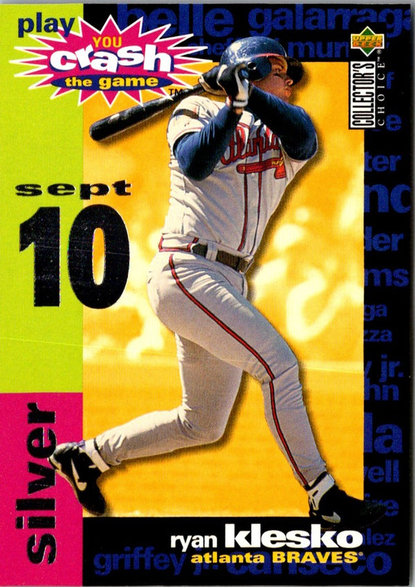 1995 Collector's Choice You Crash the Game Ryan Klesko #CG11C