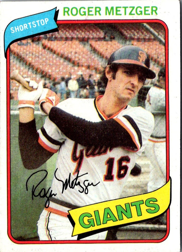 1980 Topps Roger Metzger #311