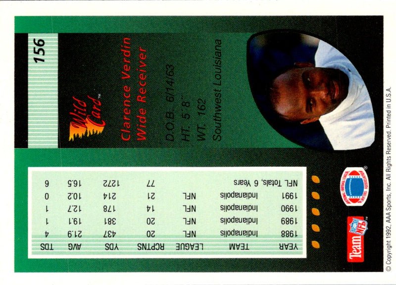 1992 Wild Card Clarence Verdin