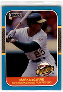 1987 Donruss Highlights Mark McGwire