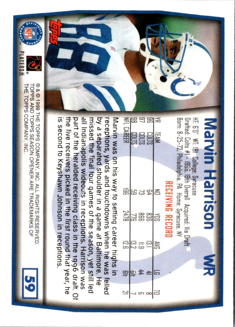 1999 Topps Season Opener Marvin Harrison