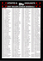 2007 Topps Updates & Highlights Checklists Red Checklist Checklist 1 #1