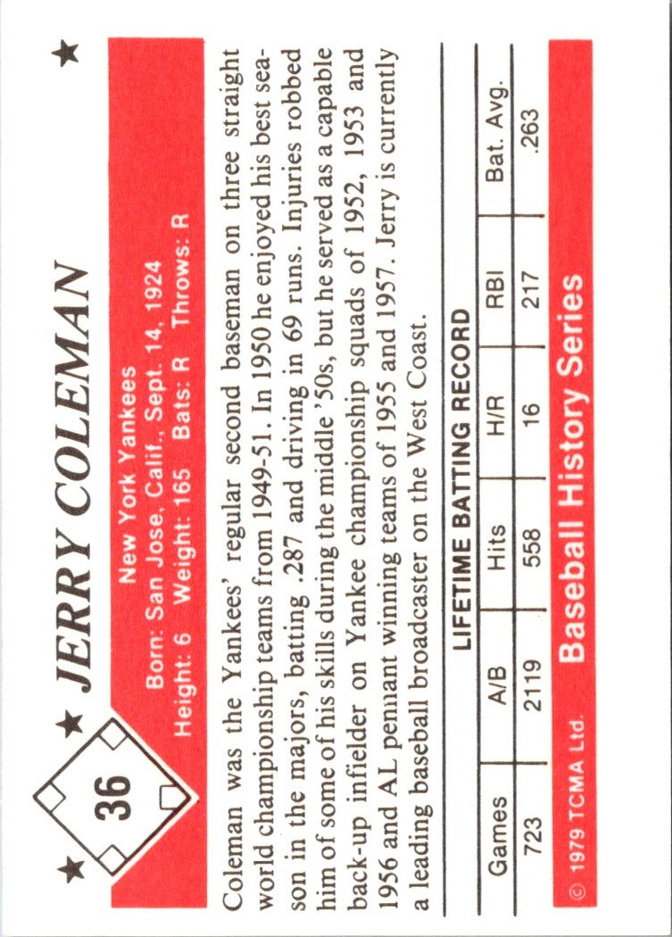 1979 TCMA 50's Jerry Coleman
