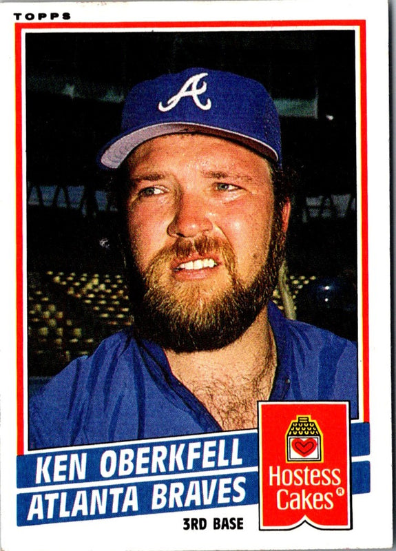 1985 Topps Hostess Atlanta Braves Ken Oberkfell #17