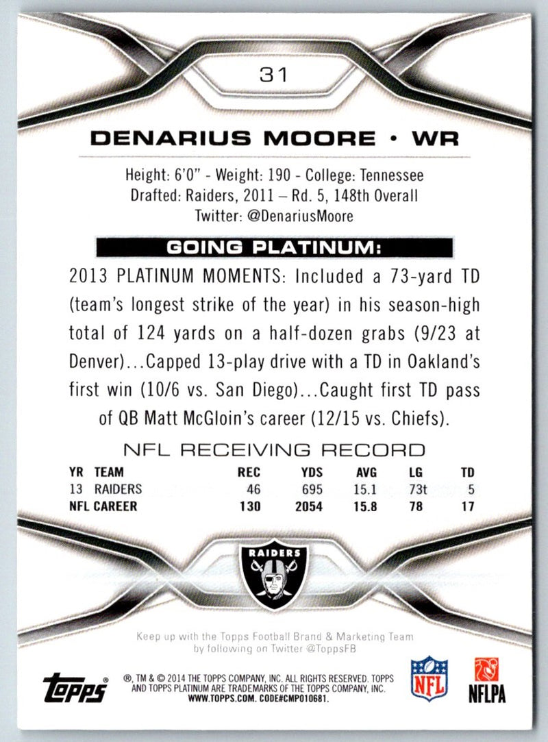 2014 Topps Platinum Denarius Moore