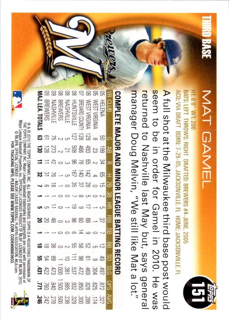 2010 Topps Mat Gamel