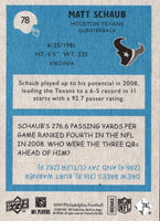 2009 Upper Deck Matt Schaub #78