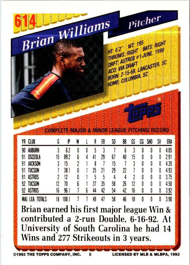 1993 Topps Gold Brian Williams