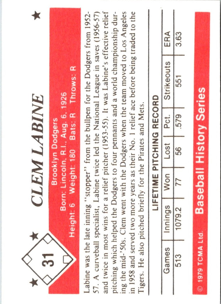 1979 TCMA 50's Clem Labine