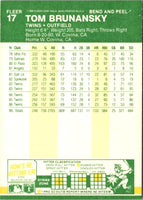 1987 Fleer Star Stickers Tom Brunansky #17