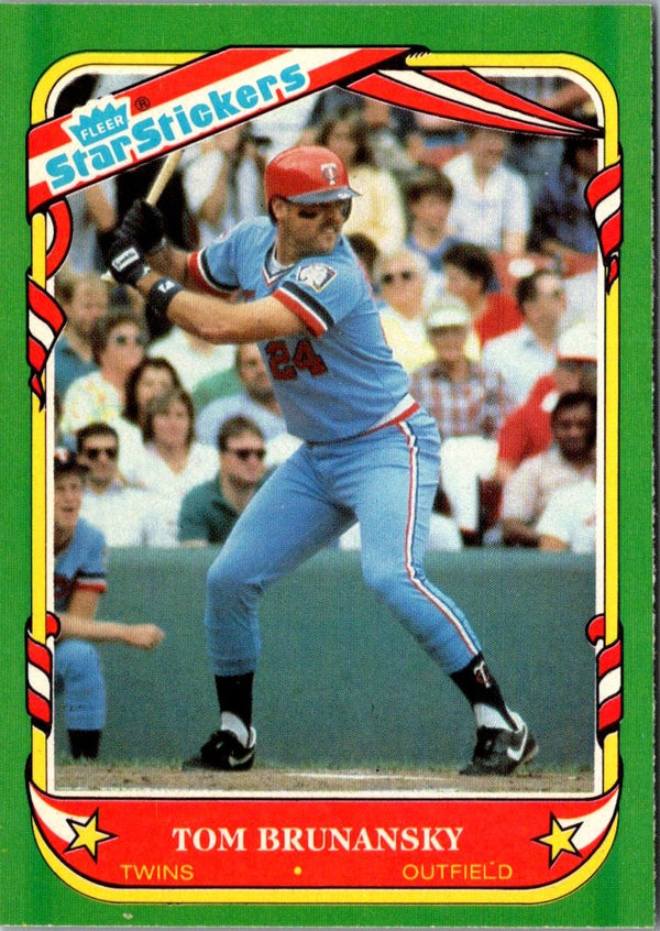 1987 Fleer Star Stickers Tom Brunansky #17