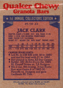 1986 Topps Quaker Granola Jack Clark