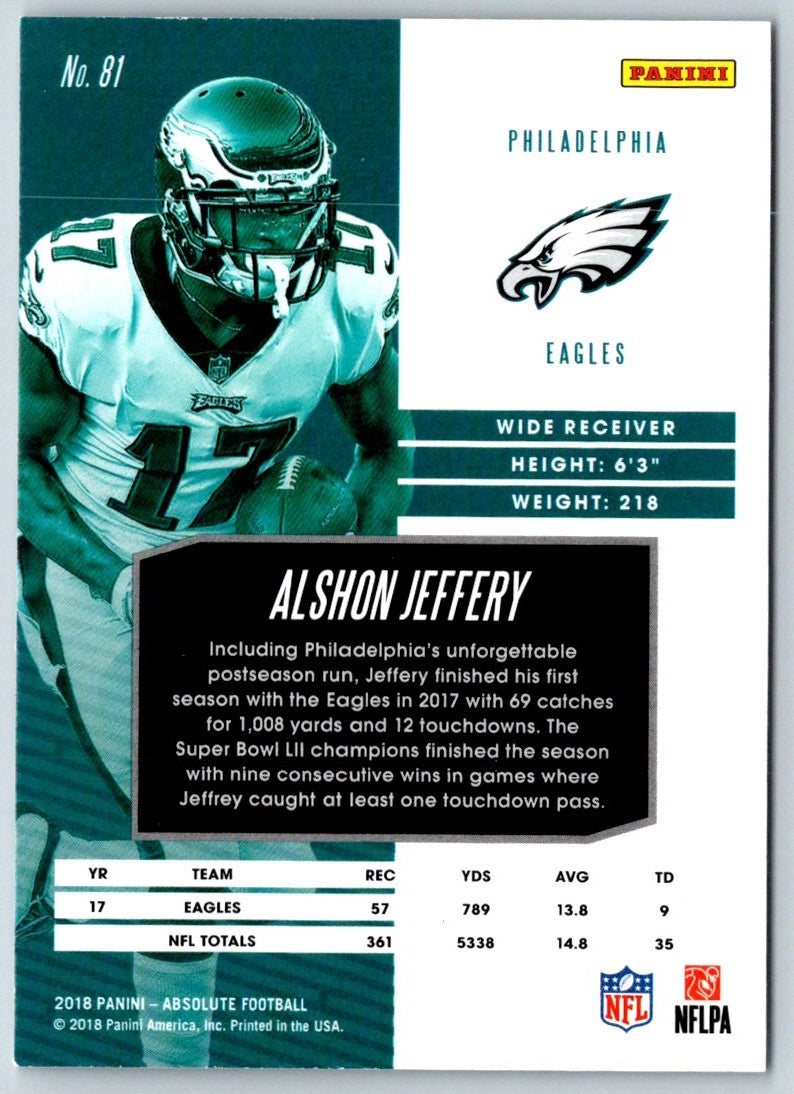 2018 Panini Absolute Alshon Jeffery