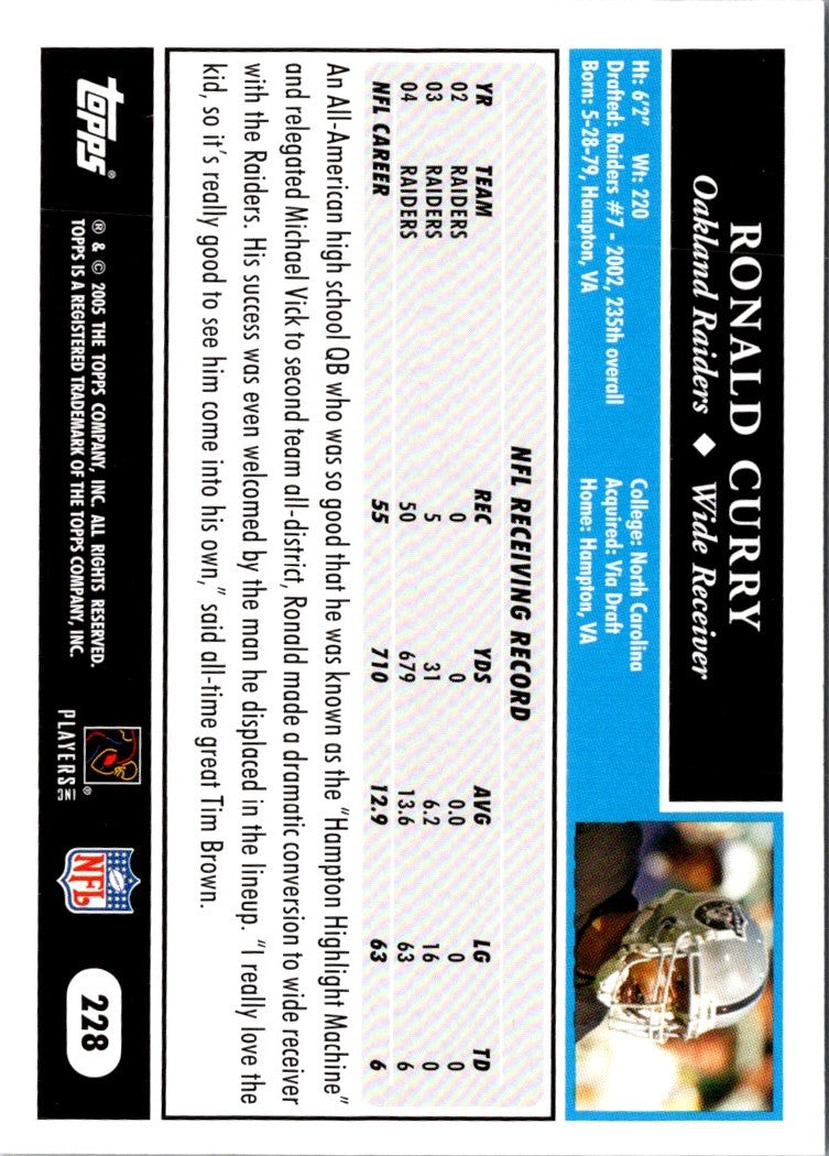 2005 Topps Ronald Curry