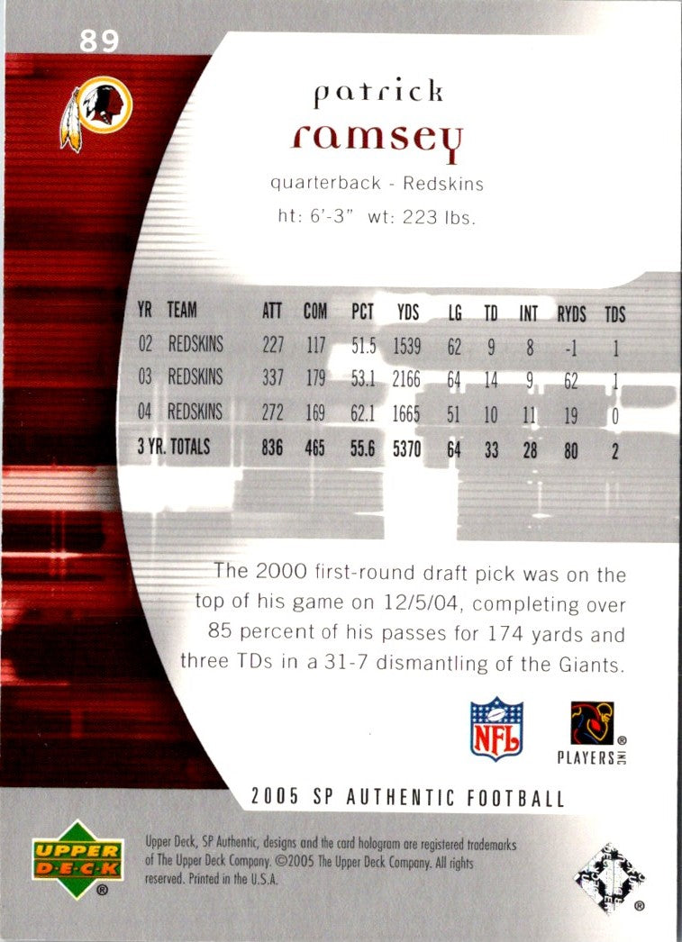 2005 SP Authentic Patrick Ramsey
