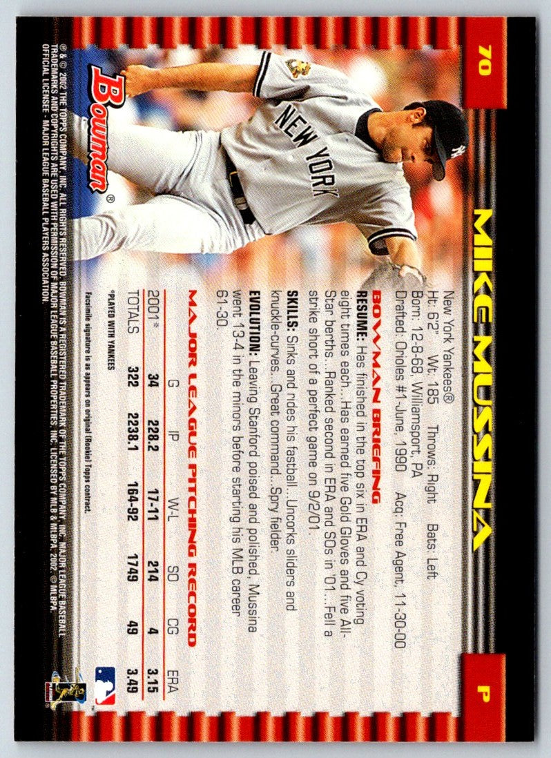 2002 Bowman Mike Mussina